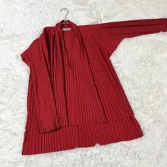 ISSEY MIYAKE イッセイミヤケ プリーツ ポンチョ 赤 プルオーバーのサムネイル