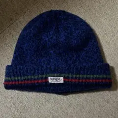Supreme ニット帽 ネイビー ストライプ