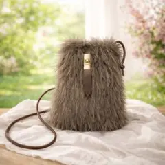 ファー ショルダーバッグ ブラウン モコモコ バッグ