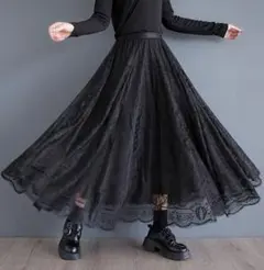 大きいサイズ ロング　スカート　レース　レディース 秋冬　春 新品