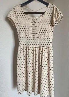 ロペピクニック　ドット柄 半袖ひざ丈ワンピース