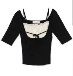 トップス andmary mew frill tops andmary Mew frill tops black - メルカリ