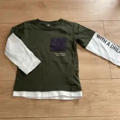 カーキ　長袖カットソー 100cm
