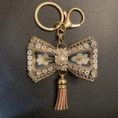 インド刺繍リボン　キーホルダーNo.161