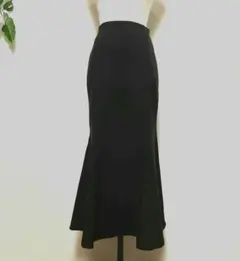 美品 クリア【S】ブラック　マーメイド　ロングスカート　マキシ丈　裏地付