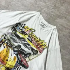デザイン抜群 00s クラシックカー ホットロッド Tシャツ アメ車 コルベット