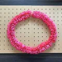 2-100. フラダンス　タヒチアン　レイ　フラワーレイ　ピンク　ロングレイ
