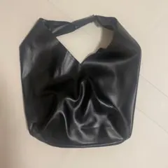 ブラック 合成皮革 トートバッグ