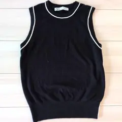 ZARA　ネイビー　ニットノースリーブ