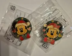 ミッキー・ミニー クリスマスピンバッジ 2個セット