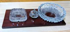 HOYA 灰皿 ライター セット クリスタルガラス レトロ - メルカリ