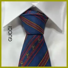 TG2969 GUCCI グッチ ロゴ ストライプ シルク ネクタイ イタリア製