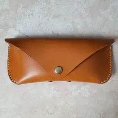 本革メガネケース　レザークラフト　ハンドメイド