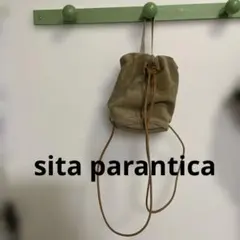 sita paranticaドローストリングバック巾着 リュックブラウンスエード