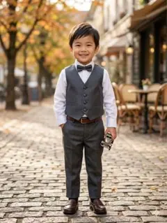 男の子 フォーマル 3点セット（ベスト・シャツ・蝶ネクタイ） 3歳