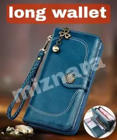 【開運】長財布　ロングウォレット　グリーン