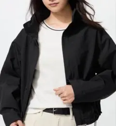 UNIQLO ■ ウインドプルーフスタンドブルゾン　ブラック レディースS