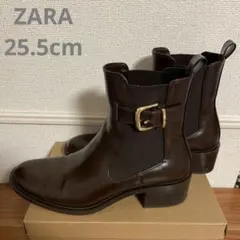 ZARA サイドゴアブーツ ブラウン バックル付きのサムネイル