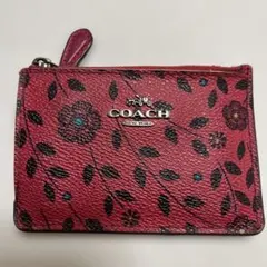 COACH 花柄レザー パスケース　キーケース
