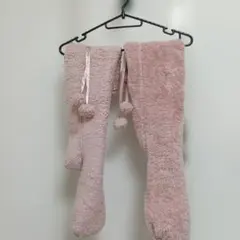 ポンポン付き ふわふわ ルームソックス ピンクのサムネイル