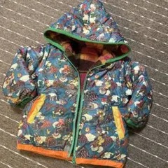 総柄 ダウンジャケット リバーシブル