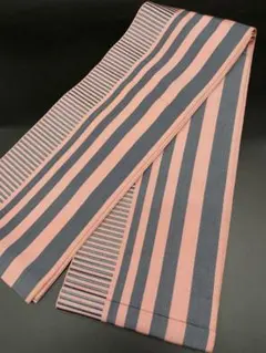 半幅帯　洒落帯　△ 正絹　縦模様　ストライプ　H13