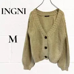INGNI イング ニットカーディガン ニット Vネック ベージュ ショート丈