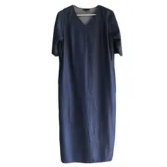 美品 アニエスベー デニムワンピース ロング丈 綿100% 大きいサイズLL相当
