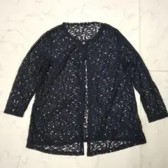 レース カーディガン 羽織 黒 L〜LL 大きいサイズ フォーマル