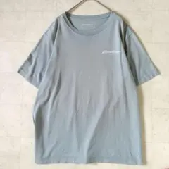 エディーバウアー 半袖Tシャツ ロゴプリント くすみブルー アメカジ メンズMのサムネイル