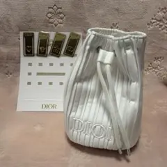 新品未使用 Dior ディオール ポーチ 巾着 ホワイト 白 箱付 ノベルティ付