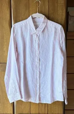 【未使用】Spick&Span フレンチリネンシャツ麻100%ピンクストライプのサムネイル