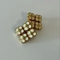 フランスアンティーク ゴールド 花モチーフ イヤリング