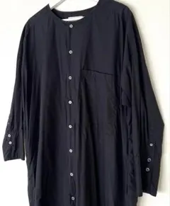 BEARDSLEY ビアズリー バック オープン シャツ ワンピース ネイビー BEARDSLEY ビアズリー バック オープン シャツ ワンピース ネイビー