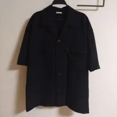 GU オーバーサイズ 半袖シャツ 黒　ジーユー