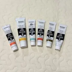 ファーストアート ターナー アクリルガッシュ 絵の具 6色ゴールド 淡水色 蛍光