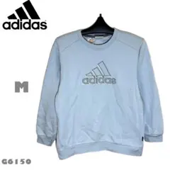 （訳あり）アディダスadidas US古着プルオーバー　パーカー水色レディースM