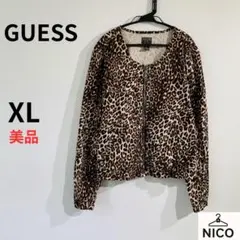 希少XL GUESS ゲス レオパード柄 ジップアップジャケット ヒョウ柄 総柄のサムネイル