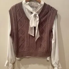 INGNI ニットベスト リボンブラウス セット