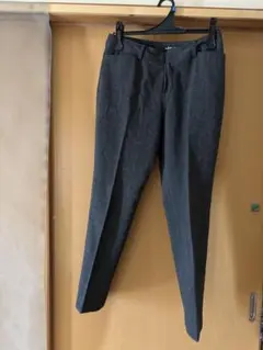 ダークグレー チェック柄 スラックス