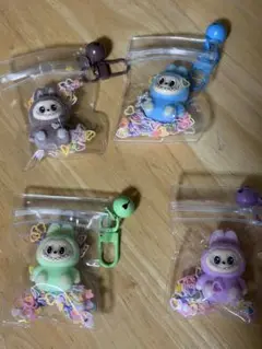 ラブブ風キャラクターキーホルダーセット