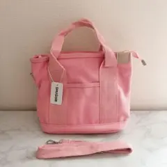 トートバッグ キャンバスバッグ お散歩バッグ レディース ピンク