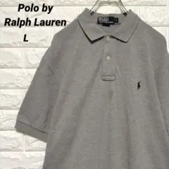 【ポロバイラルフローレン】半袖鹿の子ポロシャツ グレー US古着③