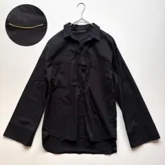 Deuxieme Classe 編み上げ レースアップ リボン ブラウス 黒のサムネイル