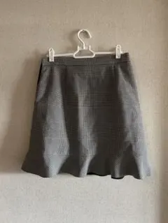 ZARAグレー系チェック フレアミニスカート