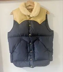 WACKO MARIA ロッキーマウンテン ダウンベスト レザー キムタク 38 WACKO MARIA ロッキーマウンテン ダウンベスト レザー キムタク 38