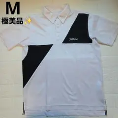 極美品✨️Titleist ゴルフ 半袖ポロシャツ M 白 黒 切替のサムネイル