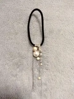 ヘアゴム　パール　ビーズ　チェーン　フォーマル　エレガント