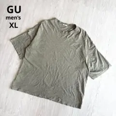 【ジーユー】オーバーサイズ Tシャツ 半袖 カーキ XLサイズ 夏服 ゆるだぼ