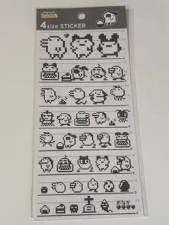 たまごっち 4sizeステッカー 白黒ドット